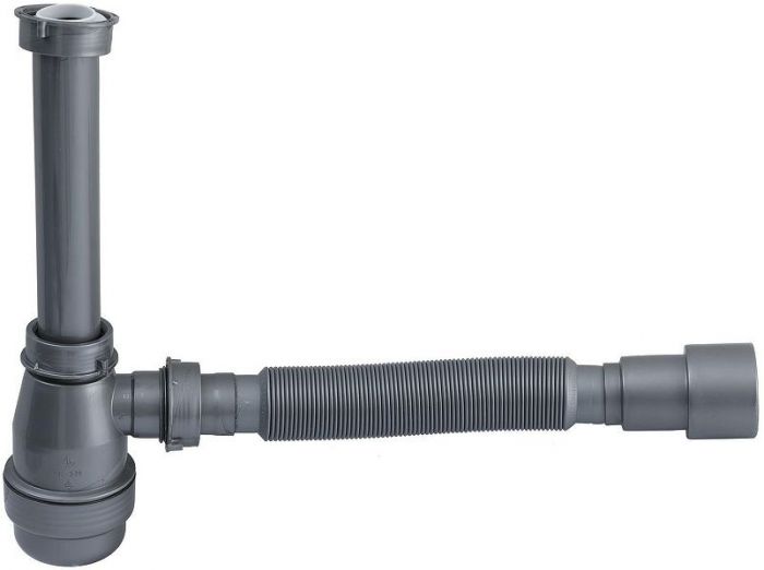 Сифон для раковины Aquanet 332449 цвет Серый