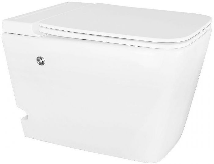 Унитаз Azario AZ101 приставной цвет Белый с сиденьем Микролифт