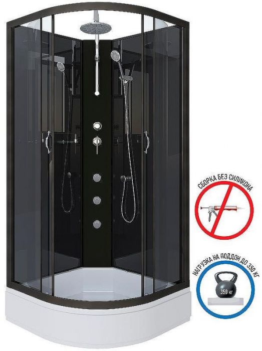 Душевая кабина Niagara Classic 90x90 NG-6501-14BKTG с гидромассажем