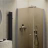 Душевой уголок Maybah Glass MGY-1297-5 800x800x1980 на монопетлях Хром матовый стекло бронзовое