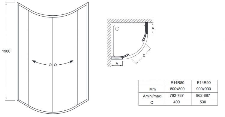 Душевой уголок Jacob Delafon SERENITY 90x90 см E14R90-GA, полукруглый Душевой уголок Jacob Delafon SERENITY 90x90 см E14R90-GA, полукруглый