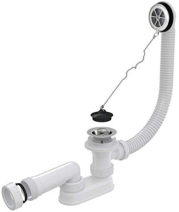 Слив-перелив Alcaplast AG210112160 (A501) с пробкой на цепочке Хром