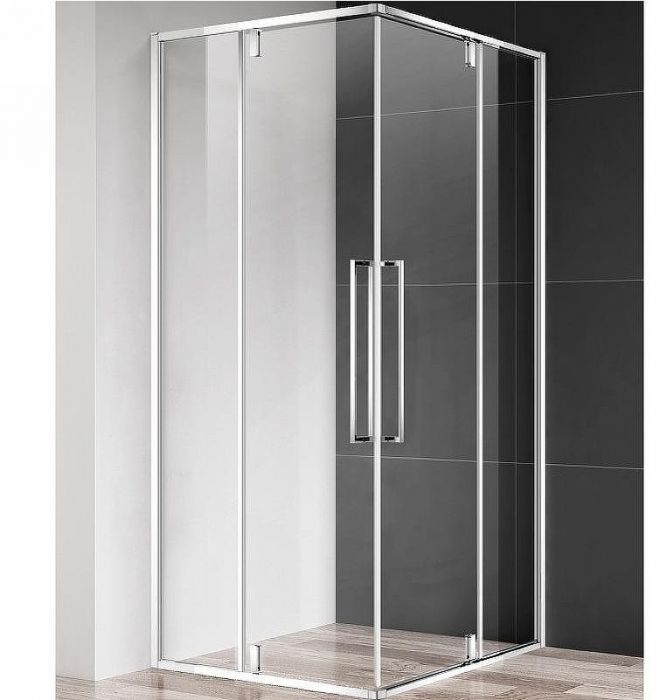 Душевой уголок AQUAme 90x90 AQM7102 профиль Хром стекло прозрачное