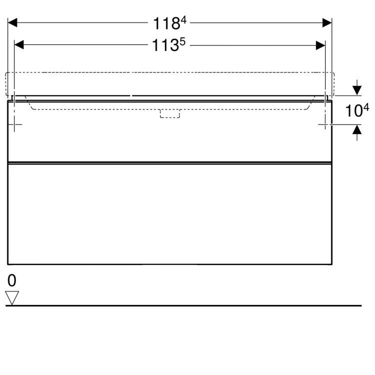 Тумба под раковину Geberit Smyle Square 120x61.7, цвет пекан [500.355.JR.1]