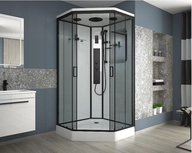 Душевая кабина Niagara Premium 100x100 NG-6902-01GD Black с гидромассажем