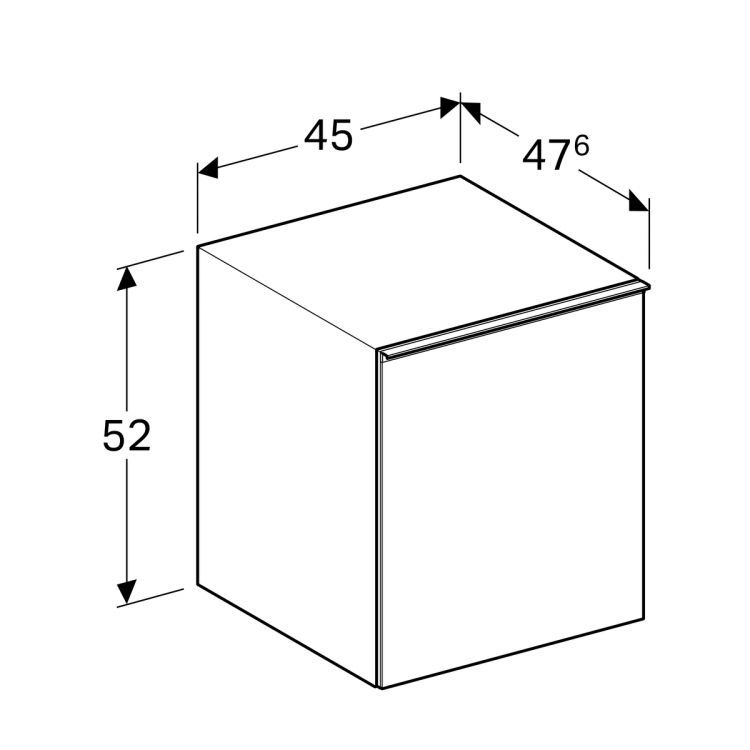Боковой шкафчик Geberit Acanto, 45x48, песчаный [500.618.JL.2]