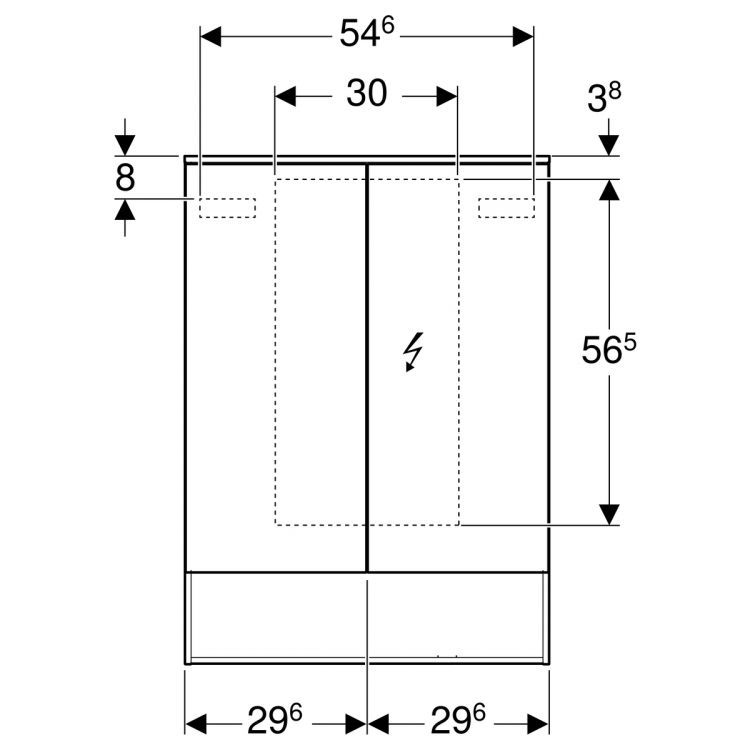 Шкафчик с зеркалом Geberit Acanto, 60x22, [500.644.00.2]