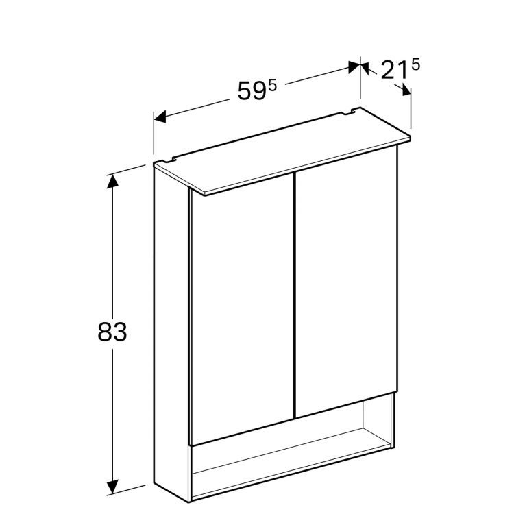 Шкафчик с зеркалом Geberit Acanto, 60x22, [500.644.00.2]