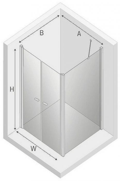 Душевой уголок New Trendy New Soleo Chrome 100х70 D-0146A/D-0090B профиль Хром стекло прозрачное