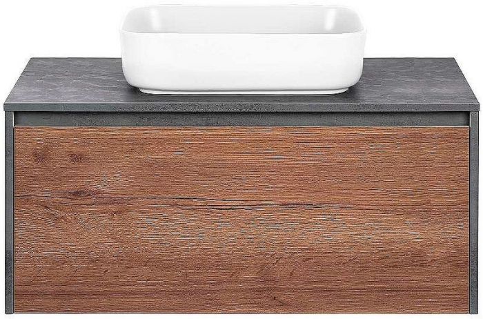 Тумба под раковину Vincea Mesa 100 VMC-2MS100TB подвесная T.Oak  Beton