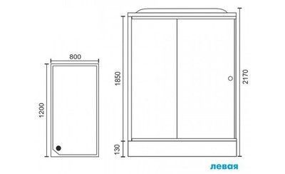 Душевая кабина Royal Bath RB 8120HP7-BT-CH (черное/прозрачное) левая Душевая кабина Royal Bath RB 8120HP7-BT-CH (черное/прозрачное) левая