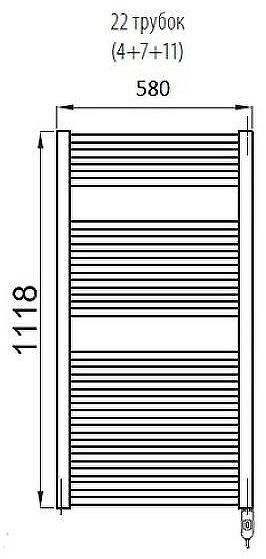 Электрический полотенцесушитель Irsap Ares 580x1118 EIM058K01IR01NNN Белый