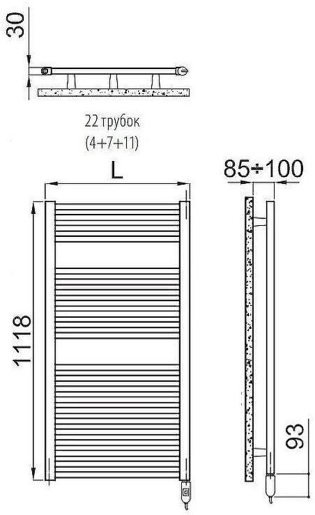 Электрический полотенцесушитель Irsap Ares 580x1118 EIM058K01IR01NNN Белый Электрический полотенцесушитель Irsap Ares 580x1118 EIM058K01IR01NNN Белый