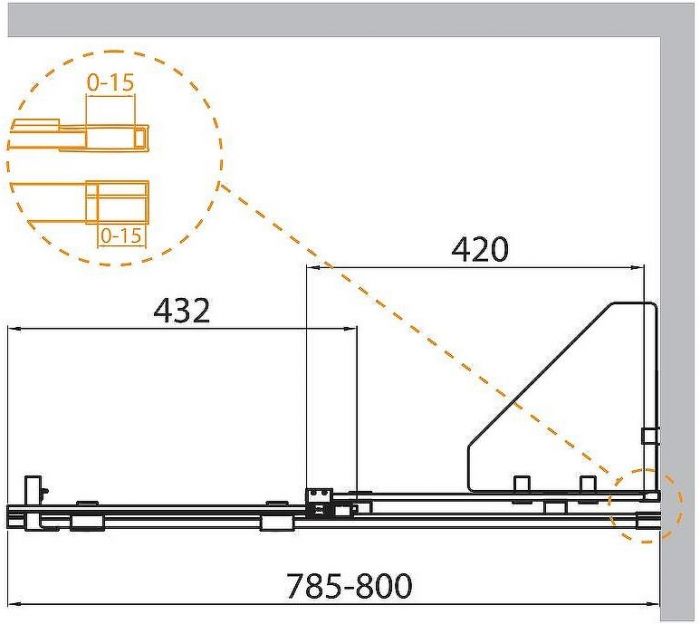 Шторка на ванну Cezares Stream 80 STREAM-VFS-11-80/150-C-Cr профиль Хром стекло прозрачное