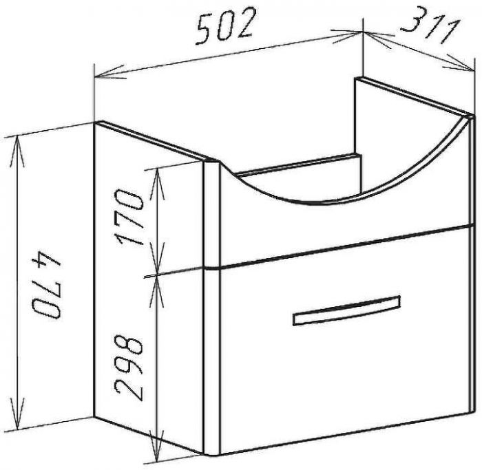 Тумба под раковину Bellezza Анкона 55 4639608090012 подвесная Белая