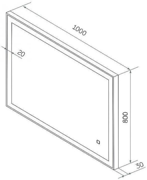 Зеркало Континент Solid 1000x800 ЗЛП1607 с подсветкой с сенсорным выключателем