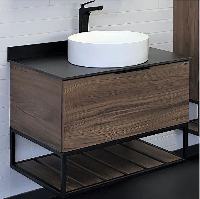 Тумба с раковиной Comforty Порто 75 00-00008926 подвесная Дуб темно-коричневый