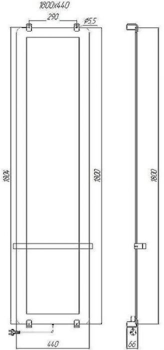 Электрический полотенцесушитель Allen Brau Infinity 44x180 8.21006.GL зеркальный
