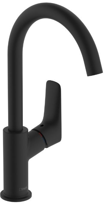 Hansgrohe Logis Смеситель для раковины, 1 отв., с донным клапаном, цвет: черный матовый