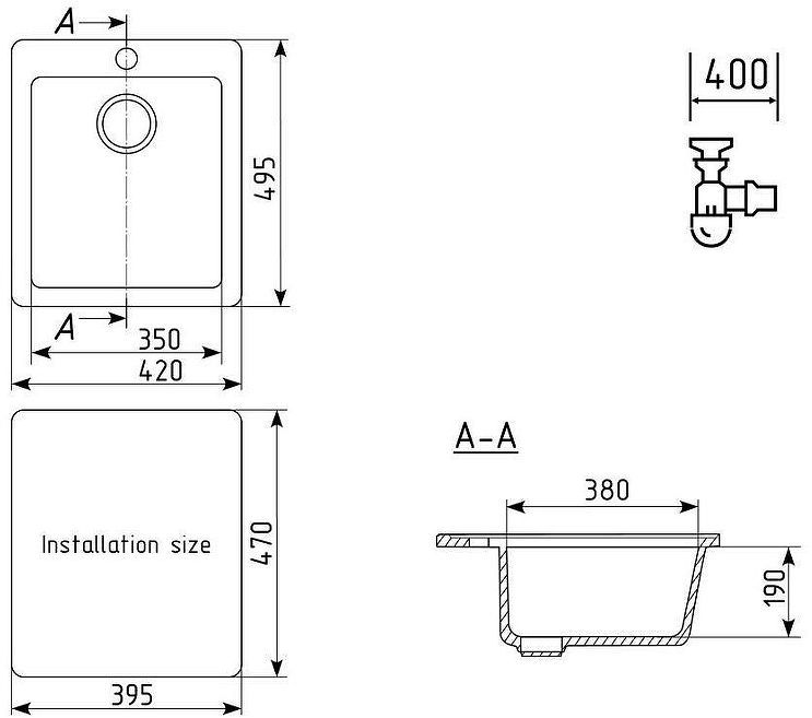 Кухонная мойка Ulgran Classic U-404-345 Шоколад
