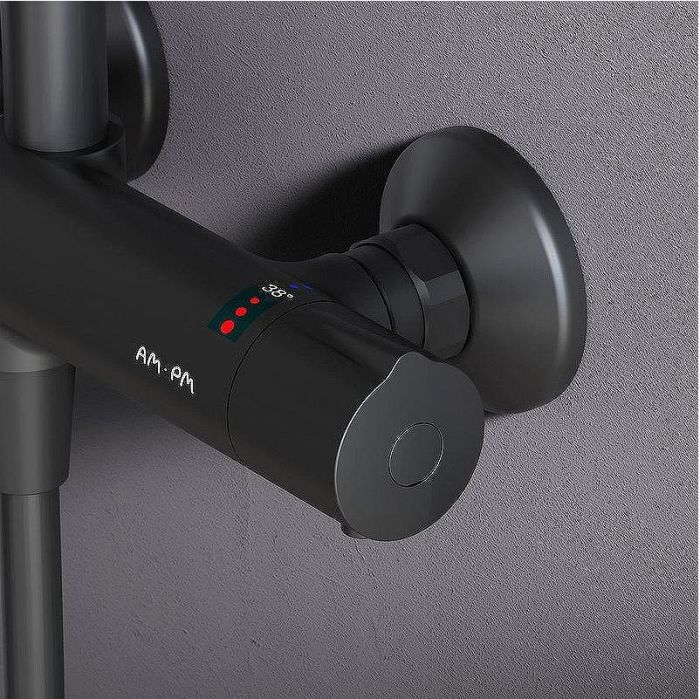 Душевая система AM.PM Like F0780422 с термостатом Черная матовая