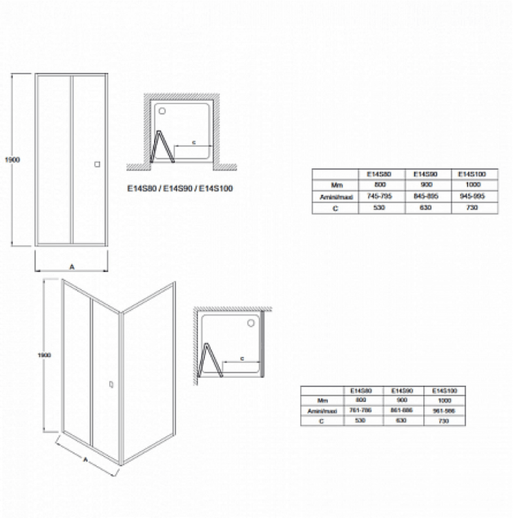 Душевая дверь Jacob Delafon Serenity 80X190 E14S80-GA Душевая дверь Jacob Delafon Serenity 80X190 E14S80-GA