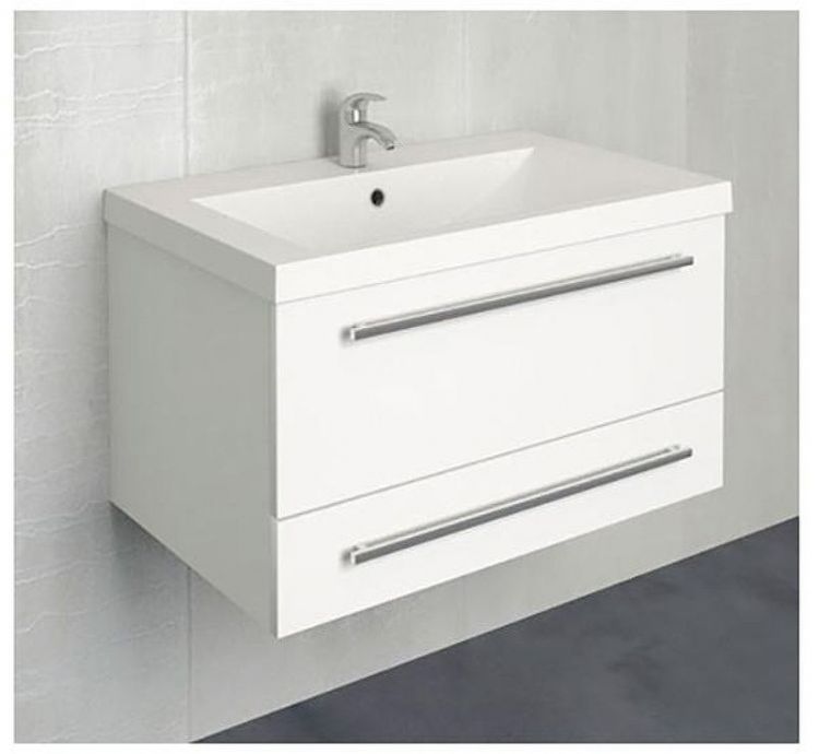 Тумба под раковину 1MarKa Соната 75П 2 ящика Белая глянцевая Тумба под раковину 1MarKa Соната 75П 2 ящика Белая глянцевая