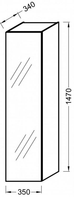 Шкаф-пенал Jacob Delafon Odeon Up 35 см EB873-G80, светло-коричневый блестящий