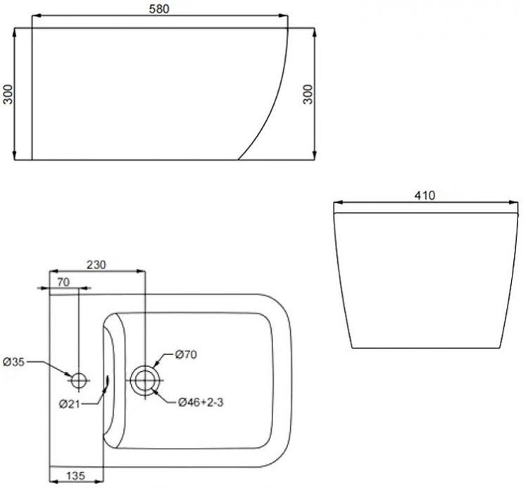 Биде SmartFlow Vigente SMFB811-WH подвесное цвет Белый