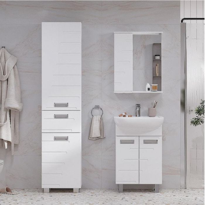 Зеркало со шкафом Volna Joli 50 L zsJOLI50.L-01 с подсветкой Белое