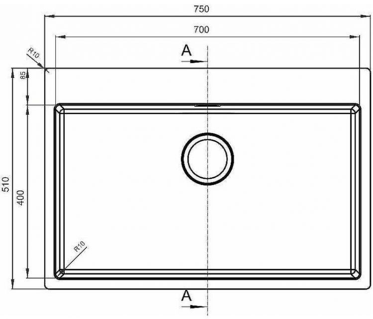 Кухонная мойка Florentina Логика-HM 75 LHM.750.510.B.10.S.10 Нержавеющая сталь сатинированная