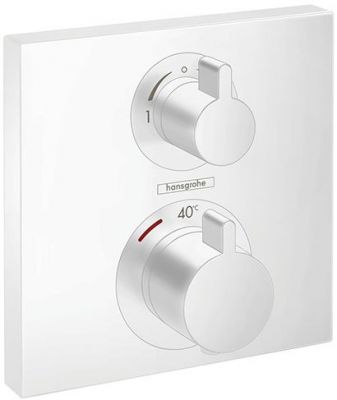 Hansgrohe Ecostat Square Термостат для душа, 2 источника, внешняя часть, цвет: белый матовый