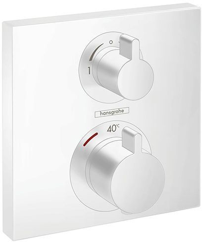 Hansgrohe Ecostat Square Термостат для душа, 2 источника, внешняя часть, цвет: белый матовый