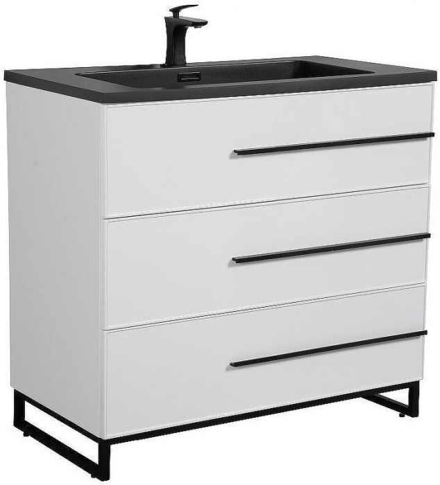 Тумба с раковиной Parly Spa Bella 75 Bella-T75 10149 Белая глянцевая