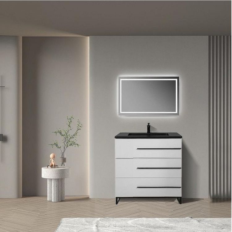 Тумба с раковиной Parly Spa Bella 75 Bella-T75 10149 Белая глянцевая Тумба с раковиной Parly Spa Bella 75 Bella-T75 10149 Белая глянцевая