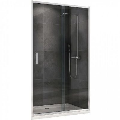 Душевая дверь Abber Schwarzer Diamant 120 AG301205 профиль Хром стекло прозрачное