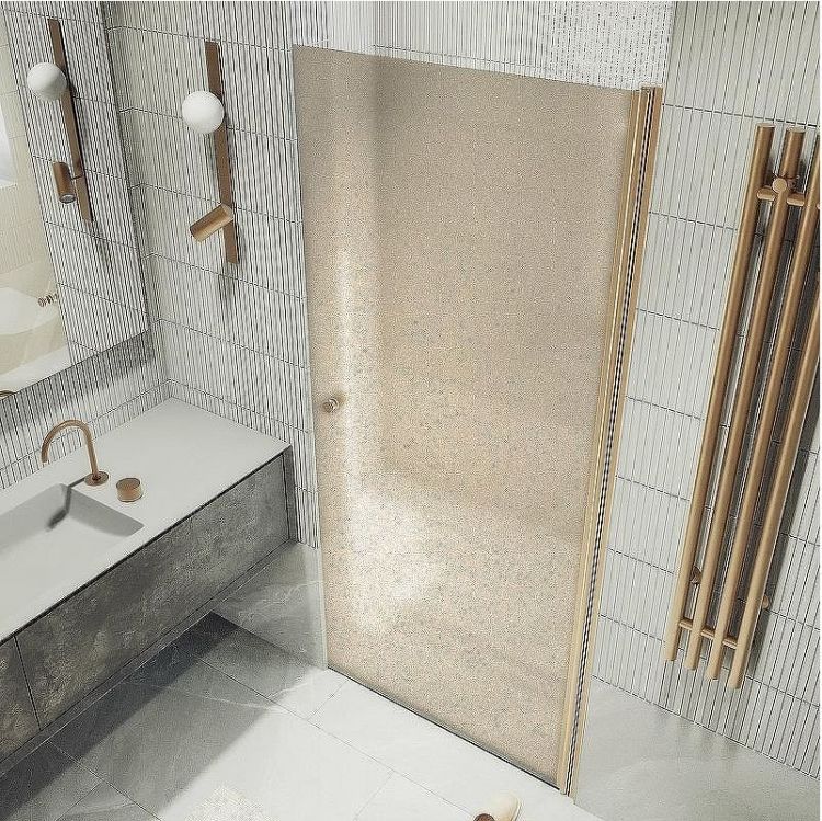 Душевая дверь Maybah Glass MGD-805-2 800x1980 на монопетле Бронза стекло бронзовое матовое