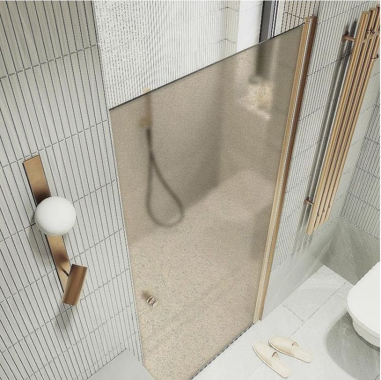 Душевая дверь Maybah Glass MGD-805-2 800x1980 на монопетле Бронза стекло бронзовое матовое