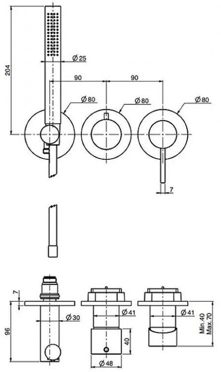 Смеситель для душа Fima Carlo Frattini Spillo Up F3049WX8CR цвет Хром