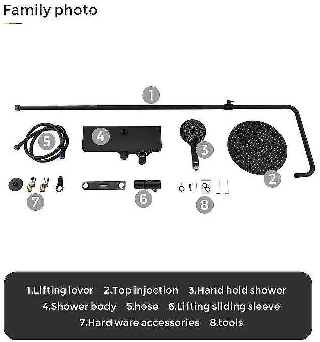 Душевая система Gappo G2495-5 Черная матовая