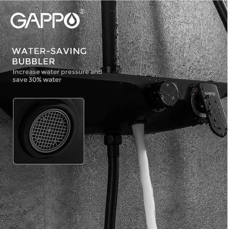 Душевая система Gappo G2495-5 Черная матовая