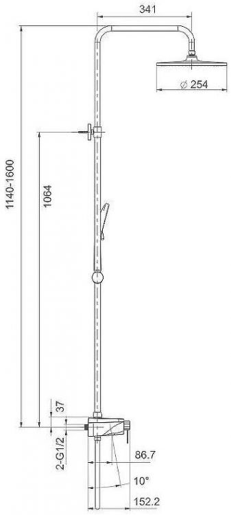 Душевая система Gappo G2495-5 Черная матовая