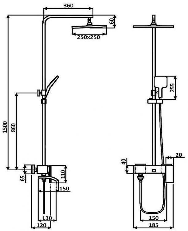 Душевая система ALMAes ECO GK-0328 Сатин