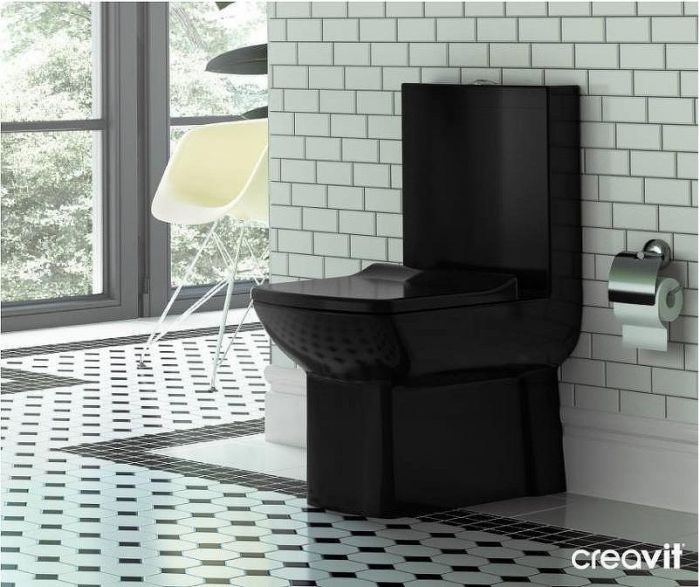 Унитаз биде Creavit Lara LR360-00SI00E-0000 Черный без бачка и сиденья