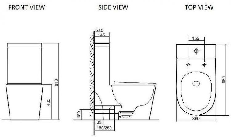 Унитаз моноблок SantiLine SL-5029 Белый с бачком и сиденьем Микролифт