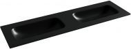 Раковина накладная SANCOS мебельная CERAMICANOVA Grace прямоугольная 1610x457x137 мм, с двумя чашами без отверстий под смеситель, цвет черный матовый, CN7023MBwx, CN7023MBwx