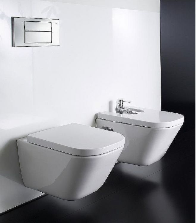 Комплект унитаза с инсталляцией Roca The Gap 893104100 с сиденьем Микролифт и клавишей смыва Хром