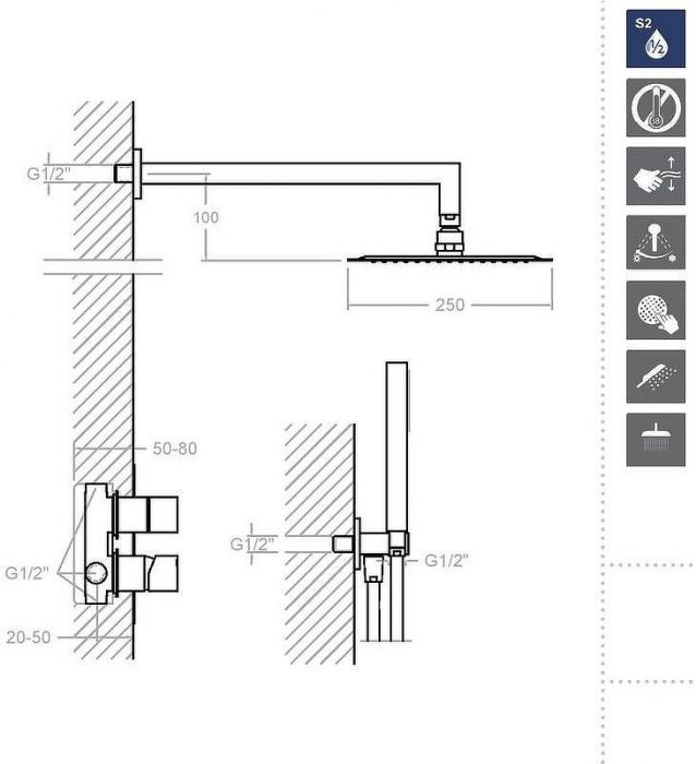 Душевая система Ramonsoler Kuatro K4715021 Хром