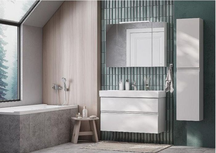 Зеркальный шкаф Roca Oleta 100 A857648501 с подсветкой Белый матовый