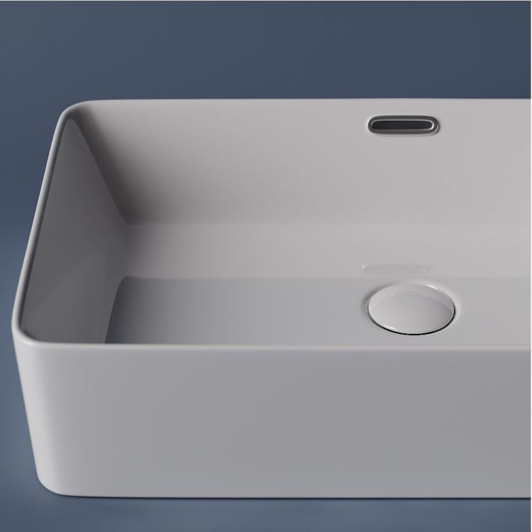 Умывальник чаша SANCOS Element накладная прямоугольная со сливом переливом 600x380x140мм, CN5025